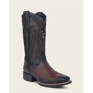 NEW CUADRA men's western rodeo bison leather boots in brown